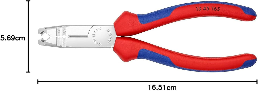 Knipex Abmantelungszange verchromt, mit Mehrkomponenten-Hüllen 165 mm 13 45 165