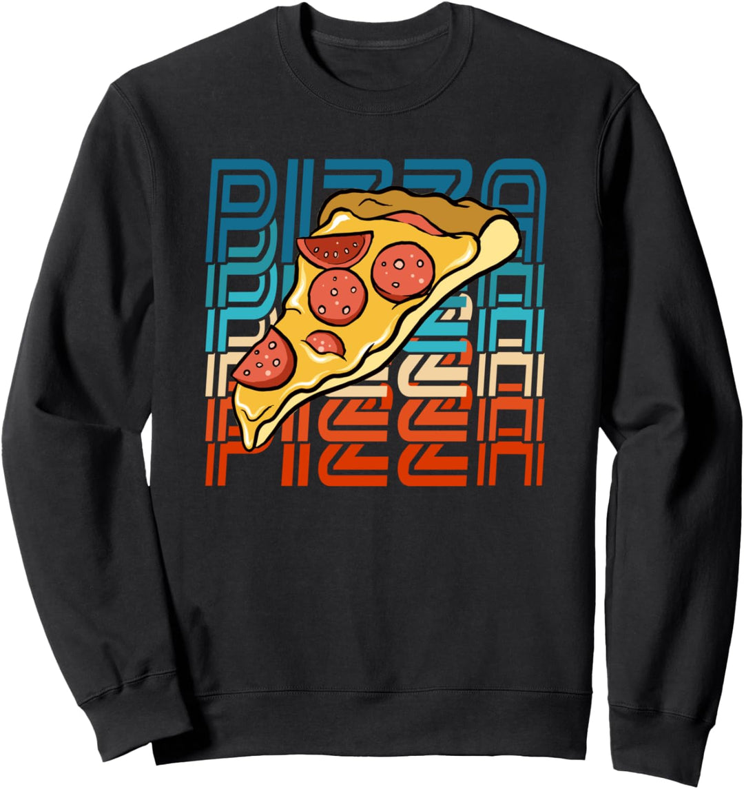 Pizza Slice Retro Design Carb Pizza Lover Feinschmecker Sweatshirt