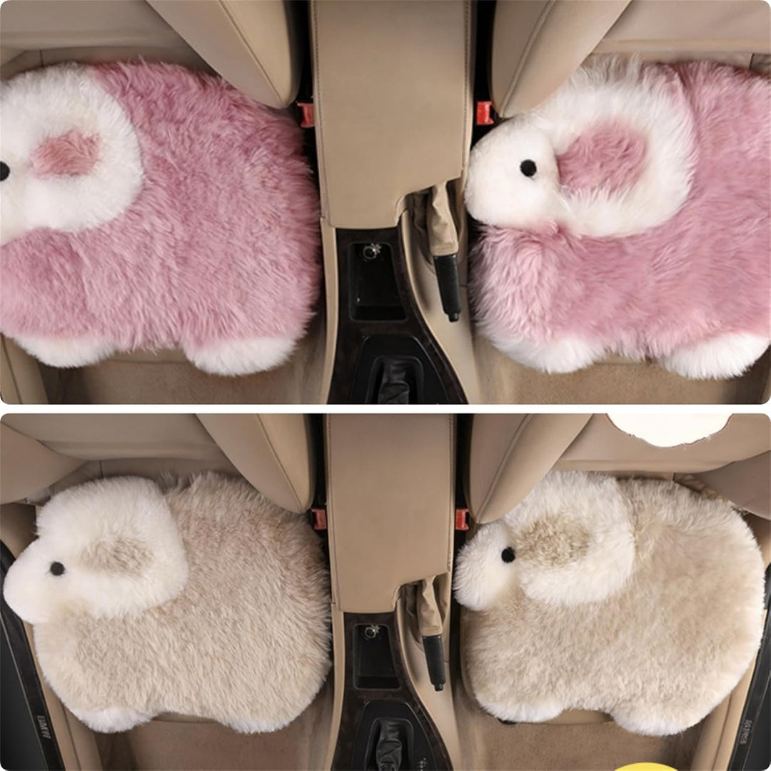 Schaf Winter Autositzkissen, Lammfell Autositzbezug, Cartoon Tiere Sitzauflage Auto Vordersitze Wint