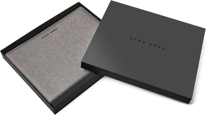 Hugo Boss Konferenzmappe Gleam A4 aus Kunstleder in der Farbe Grau, 31,5 x 24,5 x 2 cm, HTA105J