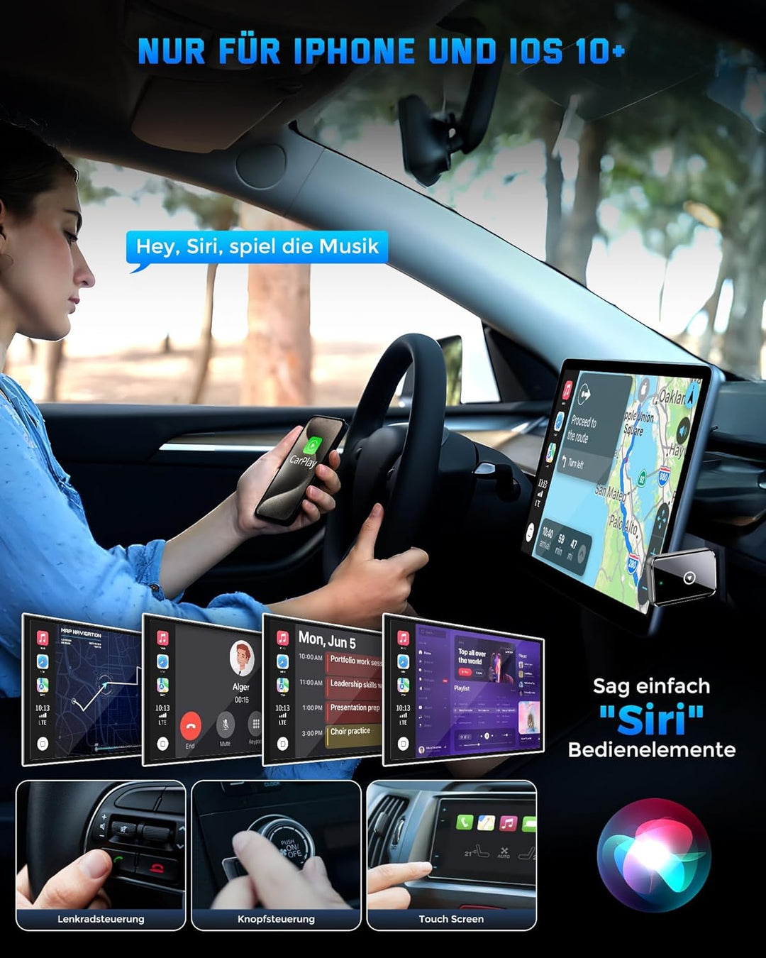 2025 Wireless Carplay Adapter für iPhone - Konvertiert kabelgebundenen zu kabellosen Carplay Adapter