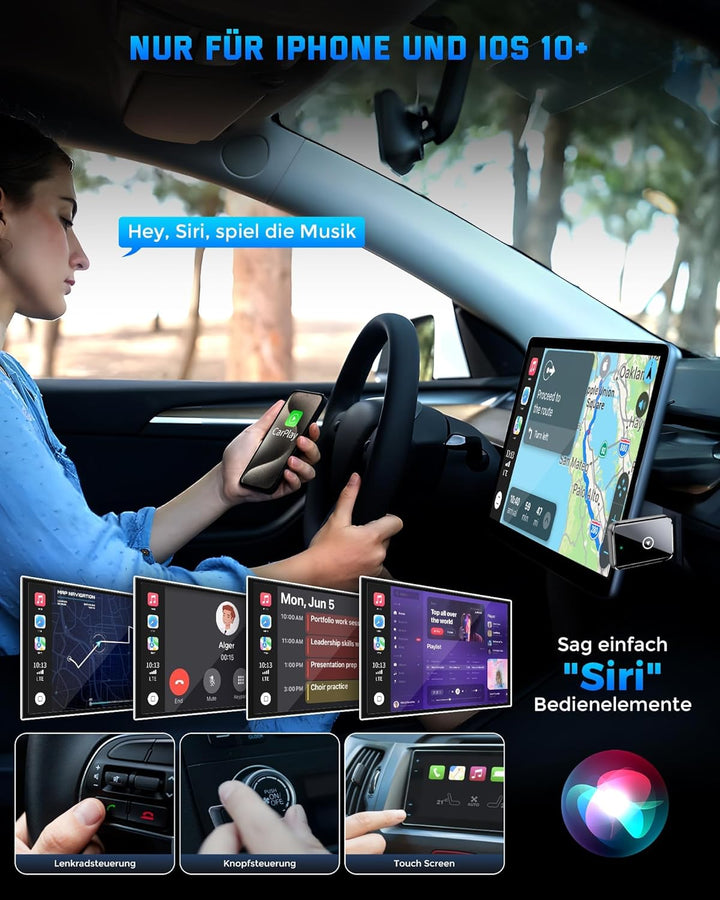 2025 Wireless Carplay Adapter für iPhone - Konvertiert kabelgebundenen zu kabellosen Carplay Adapter
