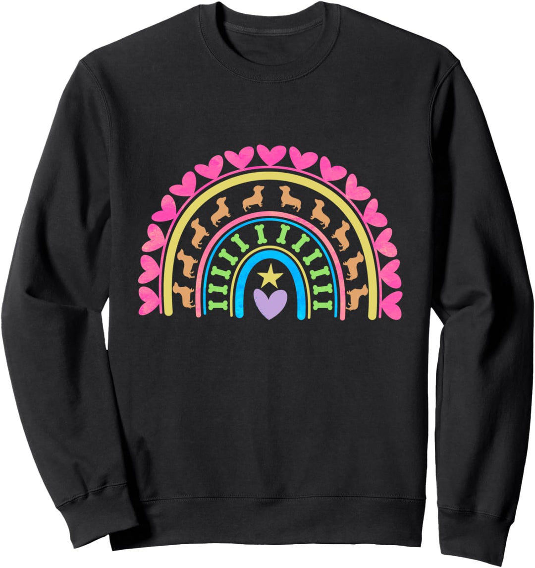 Heart Love Rainbow Doxie Dachshund Dog Sweatshirt