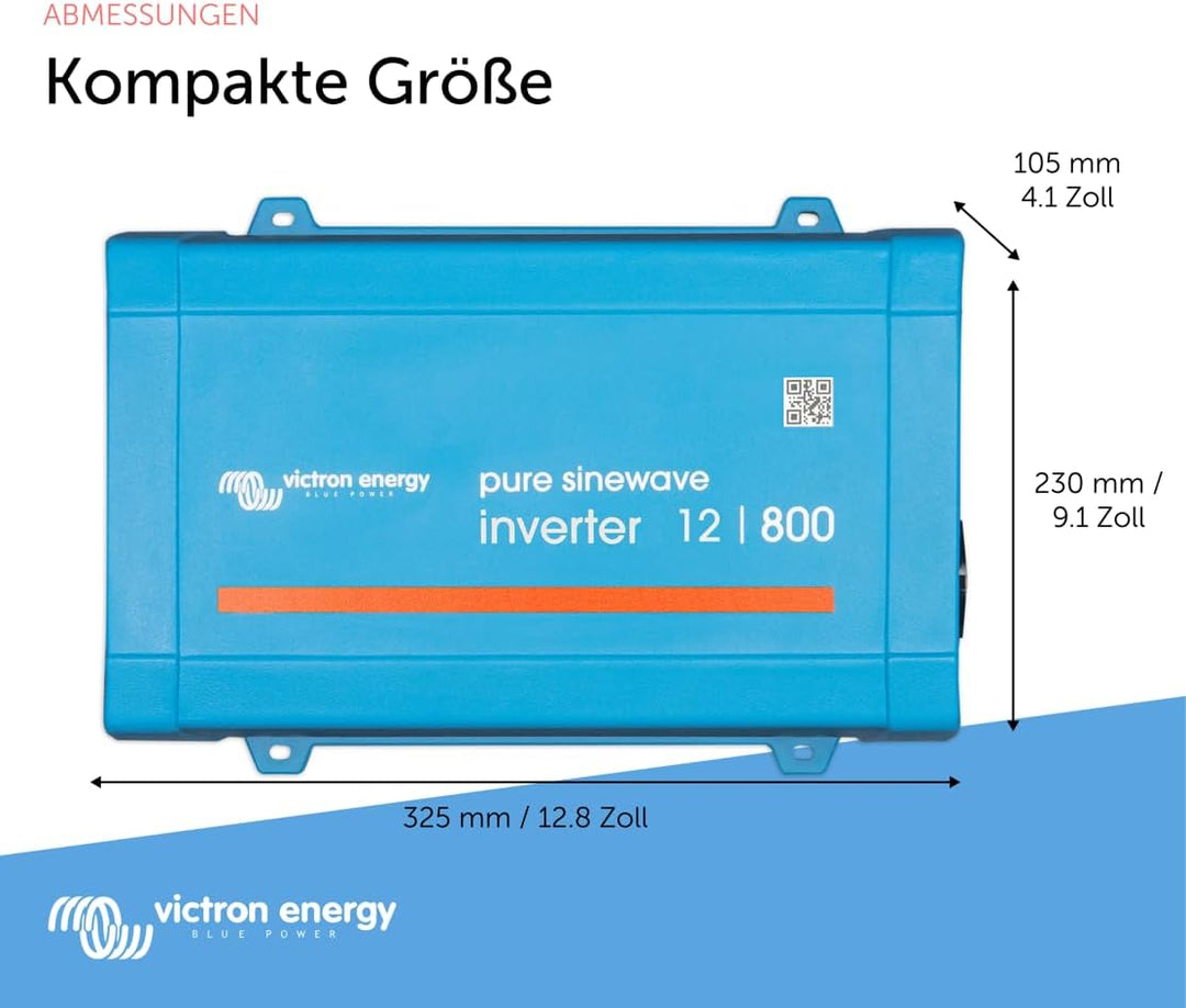 Victron Energy Phoenix 800VA 12-Volt 230V AC Reiner Sinus Wechselrichter (Schuko)