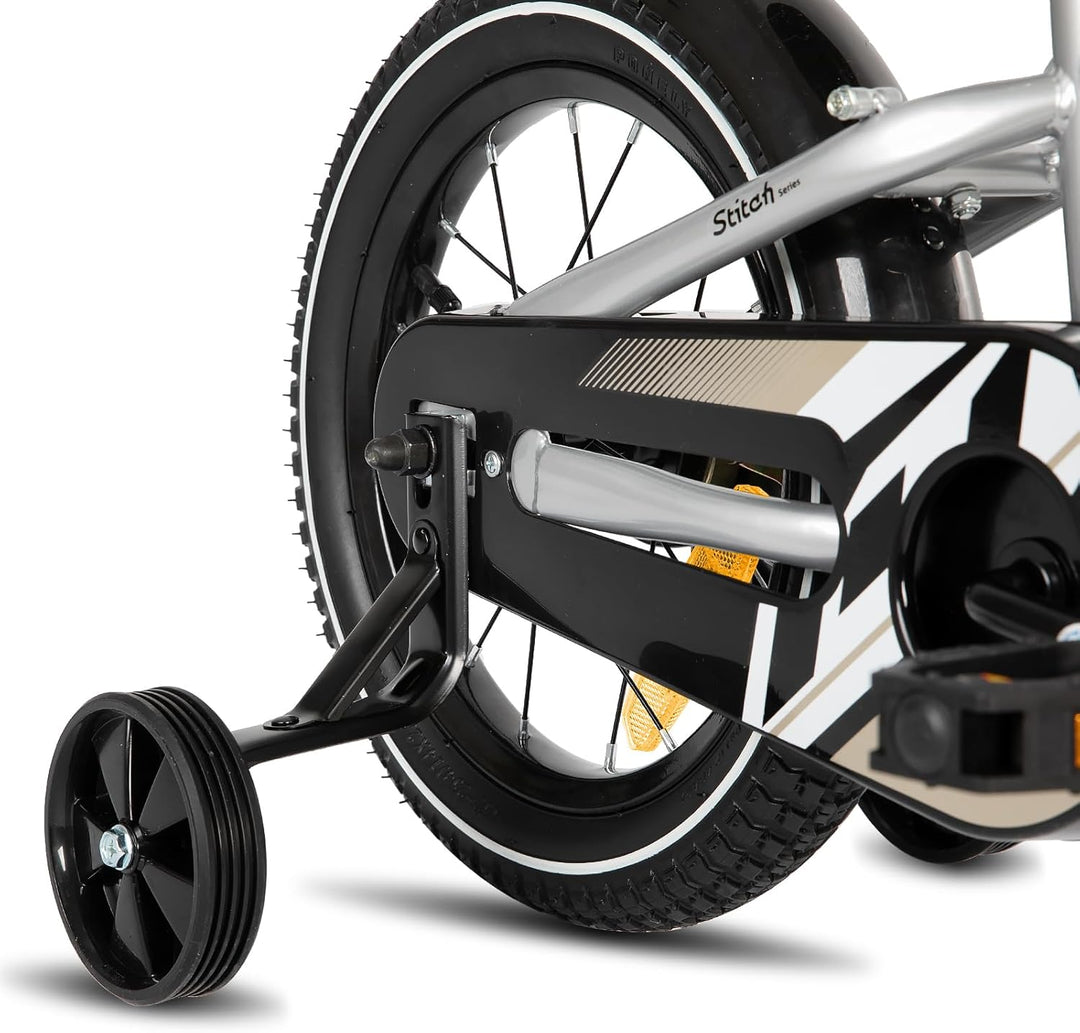 STITCH Kinderfahrrad für 3-9 Jahre Mädchen & Jungen, 14/16/18 Zoll Kinderfahrrad mit Stabilisatoren