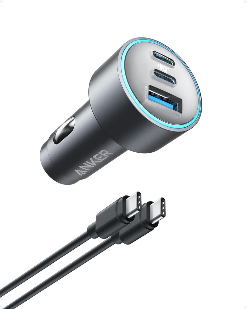 Anker USB-C 535 Car Charger, 67W KFZ-Ladegerät, Auto Schnellladegerät mit 3 Anschlüssen, PIQ 3.0 für