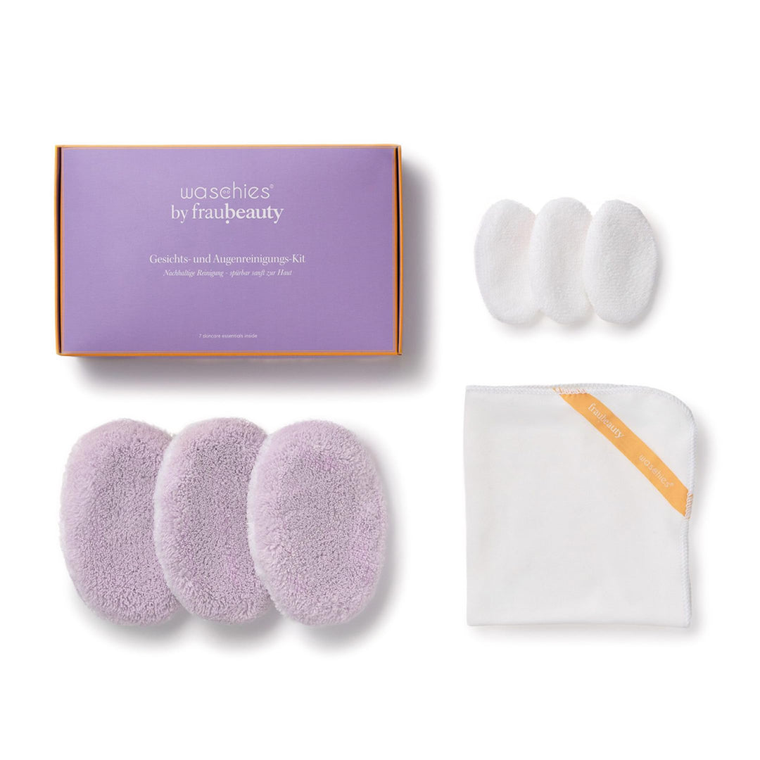 Waschies 7-tlg. Geschenkset by fraubeauty – Geschekbox mit Abschminkpads, Mini-Augenpads & Gesichtst