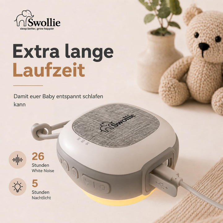 Tragbares White Noise Gerät &amp; RGB Nachtlicht mit Soundsensor, 32 beruhigende Geräusche, extra grosse