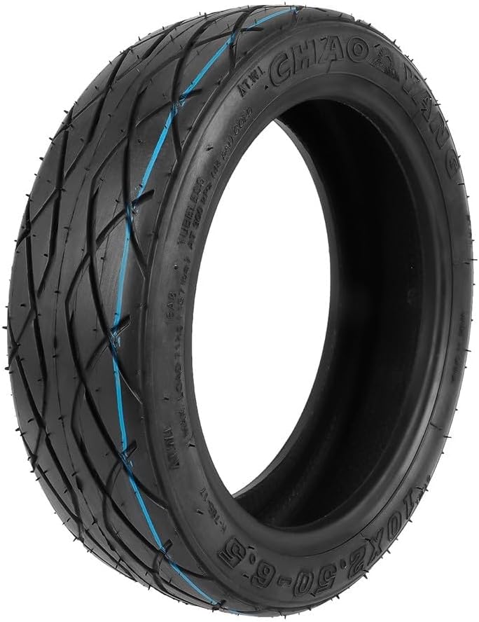 Elektroroller-Reifen, 10 Zoll schwarzer Gummi 10x2.50-6.5 Tubeless Reifen Kit, geeignet für 60/70-6.