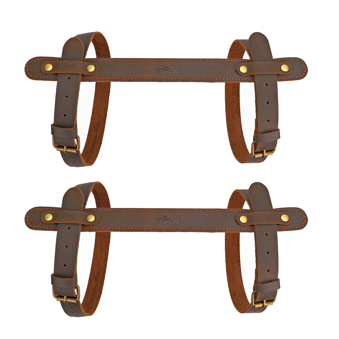 Tourbn Tourbon 2 x Leder-Picknickdecken-Tragegurt für Camping, Festivals, Motorrad, Bettrollengurt,