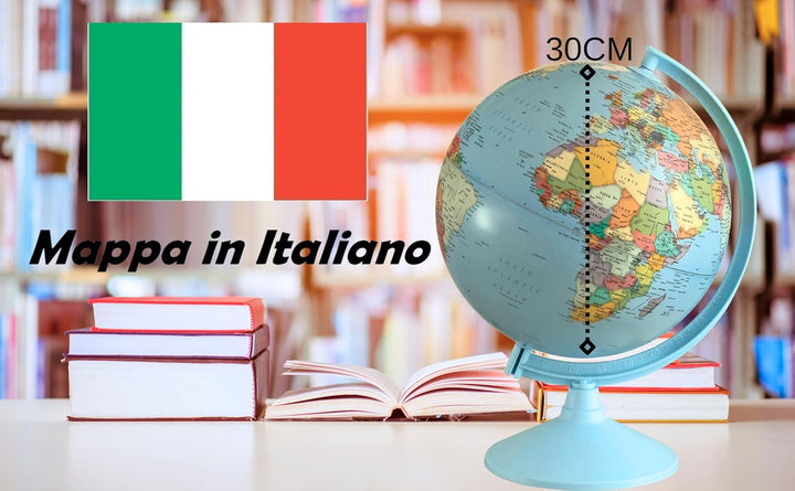 30 cm, drehbarer Globus, Durchmesser (30 cm) Italienisch, Italienisch