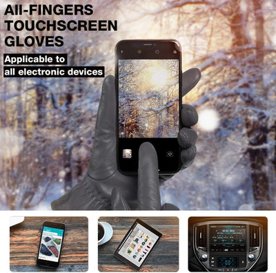 vislivin Vollhand Touchscreen-Handschuhe für Damen Leder Handschuhe Warmer Winter SMS Autofahren Han