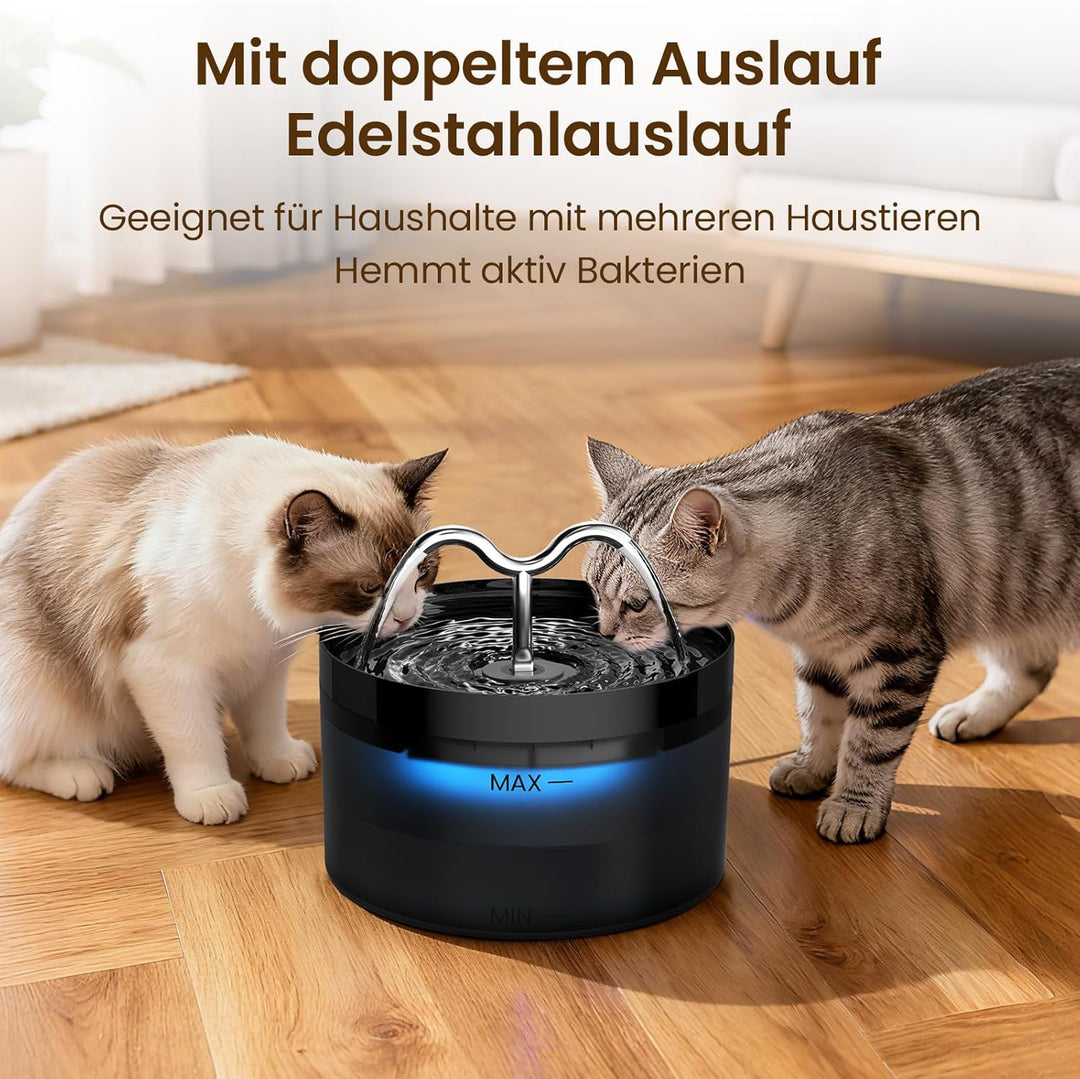 DOOOB Katzentrinkbrunnen, 2,1L Katzen Trinkbrunnen, Katzenbrunnen mit Ultra-Leiser Pumpe, Automatisc