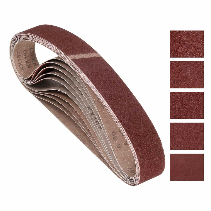 15 Stück Schleifbänder 50mm x 1067mm, Schleifband 80/120/150/240/400 Körnung, Aluminiumoxid Schleifp