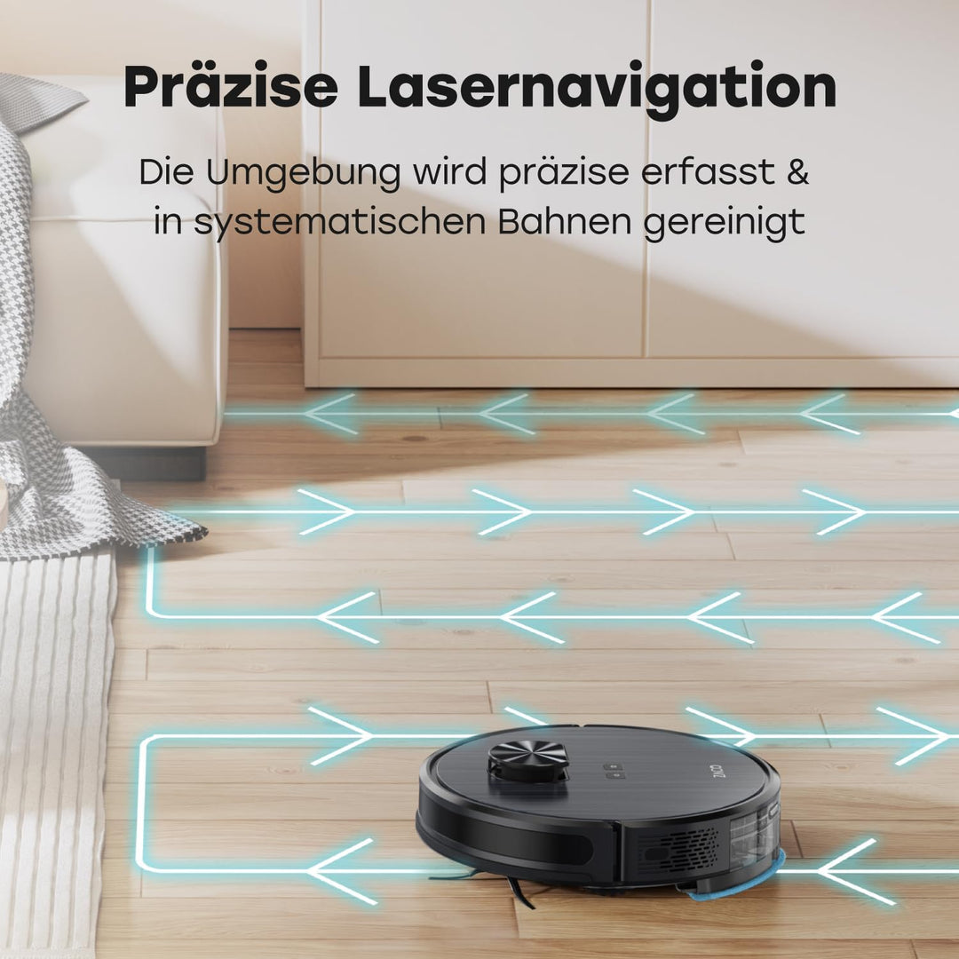 ZACO A10 Pro Saugroboter mit Wischfunktion, 2,5l Absaugstation bis 60 Tage, Lasernavigation, 3000Pa,
