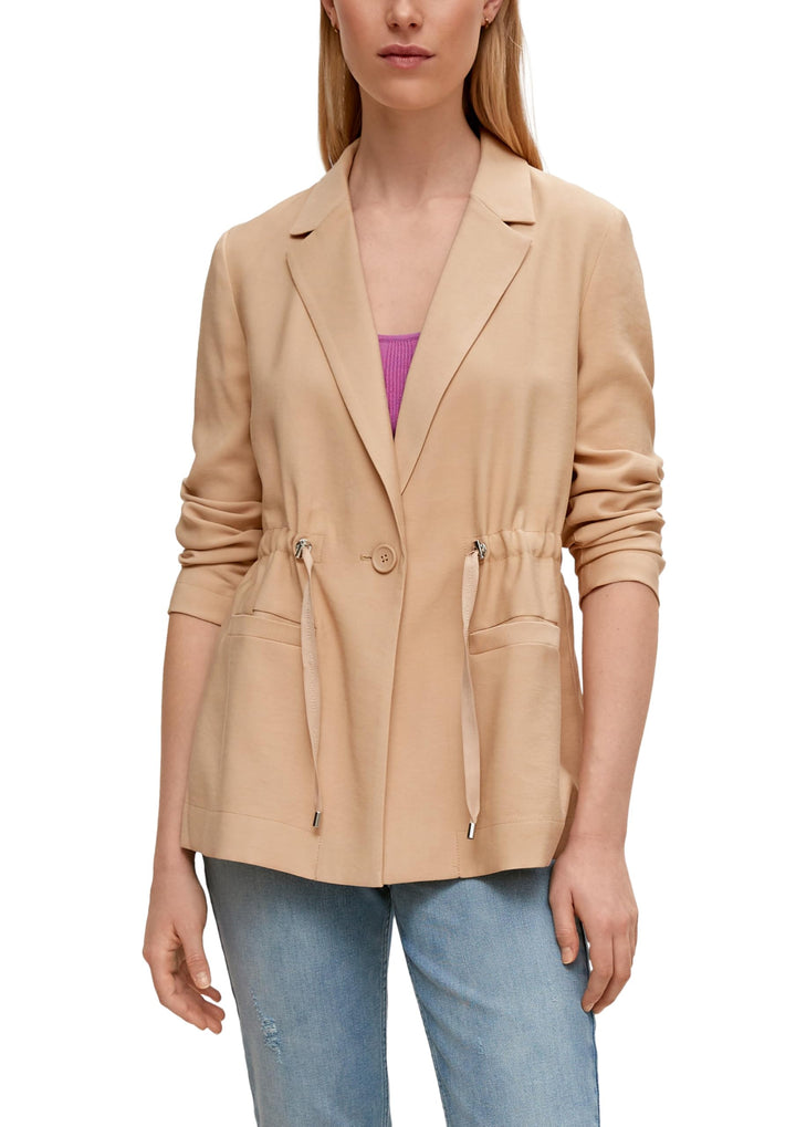 comma Blazerjacke mit Tunnelzug 44 8315 Hellbraun, 44 8315 Hellbraun