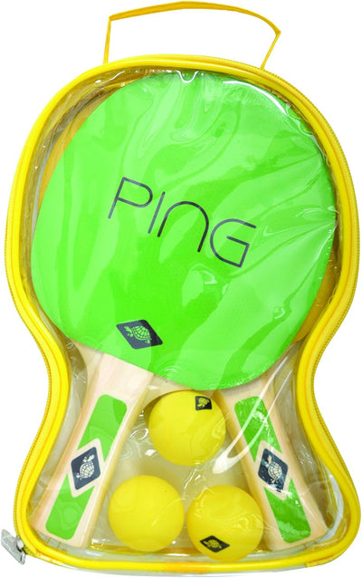 Donic-Schildkröt Tischtennis-Set Ping Pong und Neon Set, 2 Schläger mit farbigen Belägen, 3 farbige