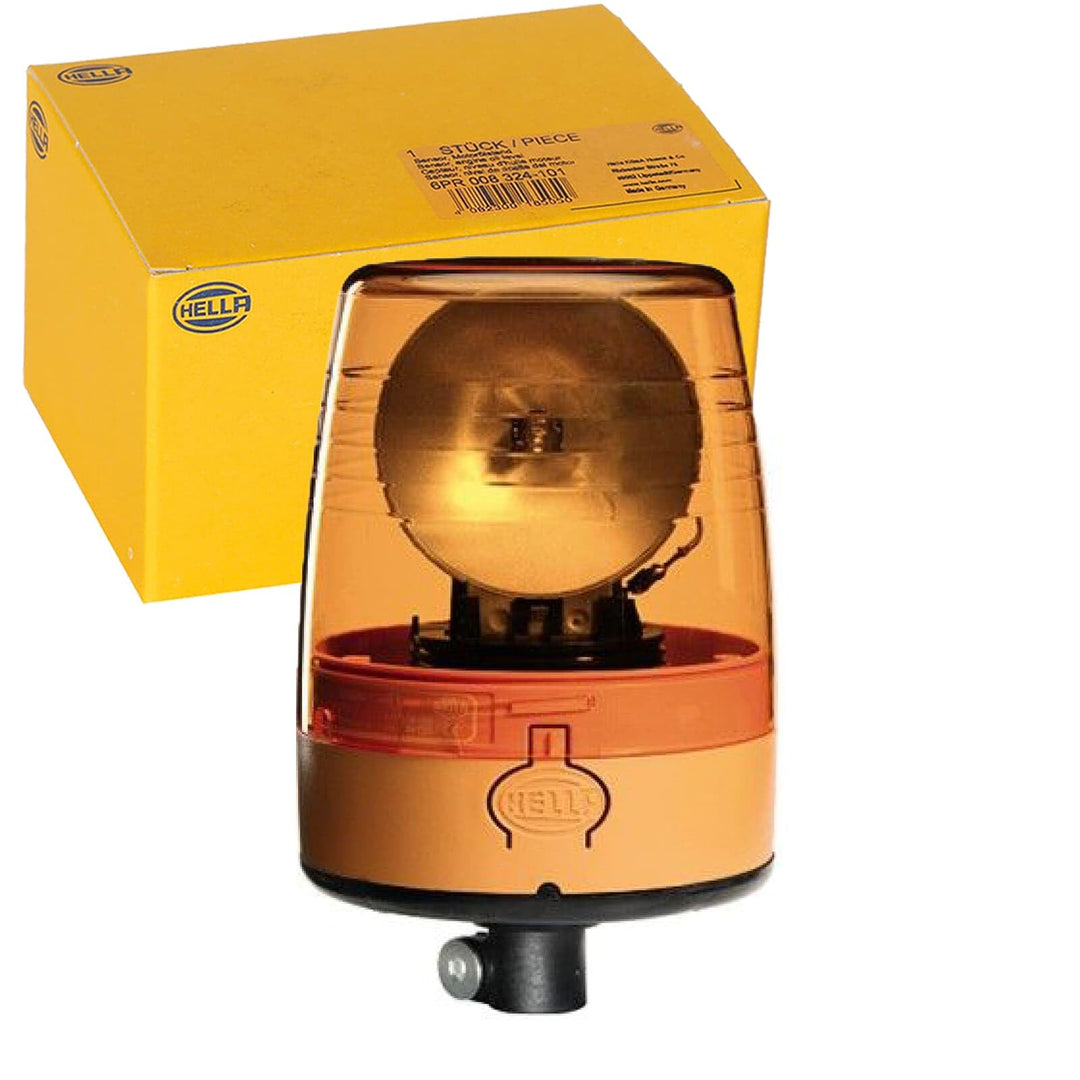 HELLA - Halogen-Rundumkennleuchte - KL JuniorPlus - 24V - gelb - Rohrstutzen - Menge: 1 - 2RL 008 96