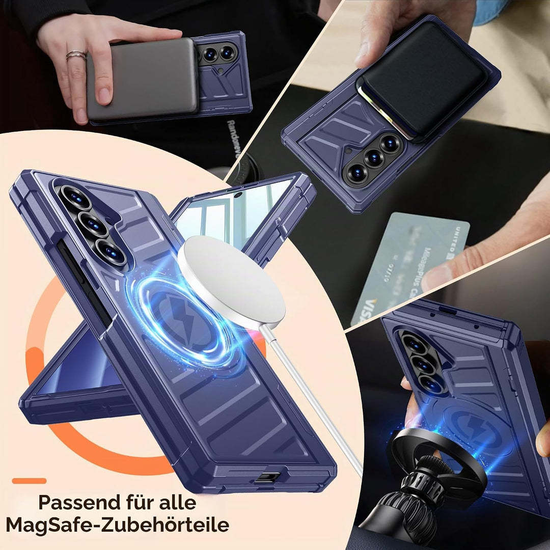 spoovcto für Samsung Galaxy Z Fold 7 Hülle: Dualer Ständer Horizontal/Vertikal, Militärstandard Scha