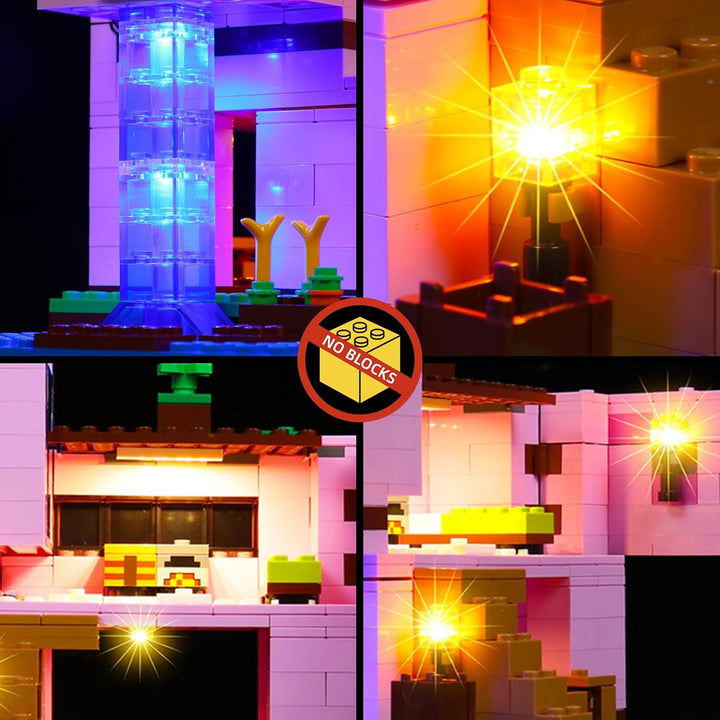 BrickBling Led Licht Set für Lego 21170 Minecraft Das Schweinehaus Bauset (Nur DIY-Beleuchtungsset,