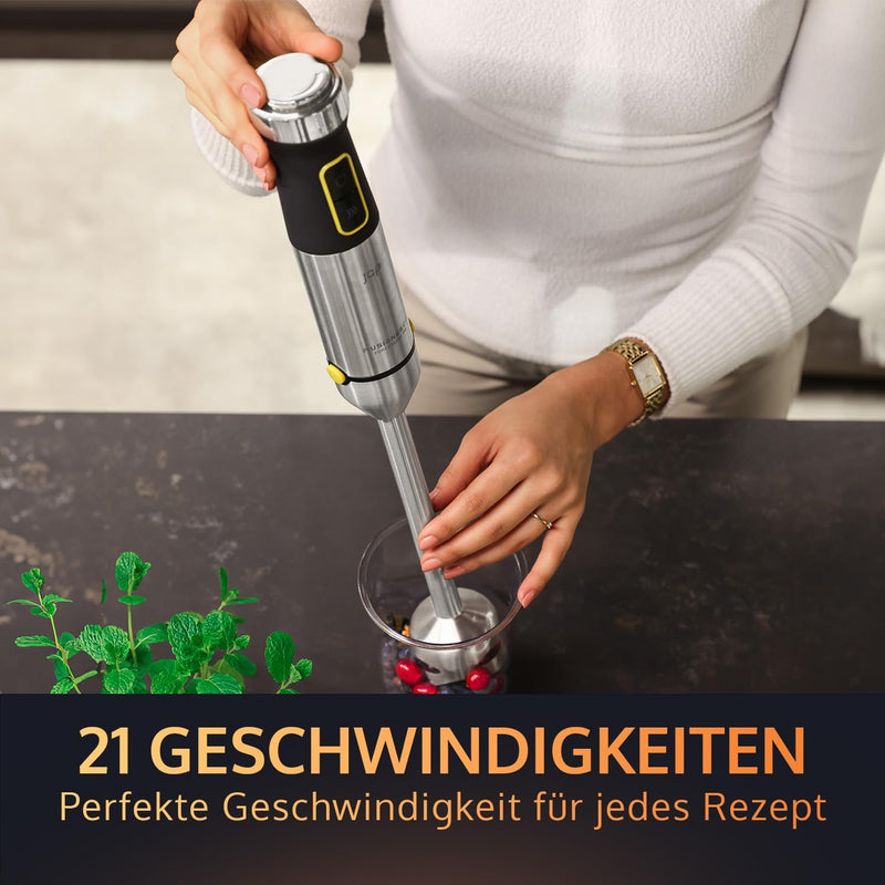 JAP Starke Stabmixer F1 | Frischhaltedose mit Deckel 800ml | 1200 W | einfache Reinigung | Titanklin