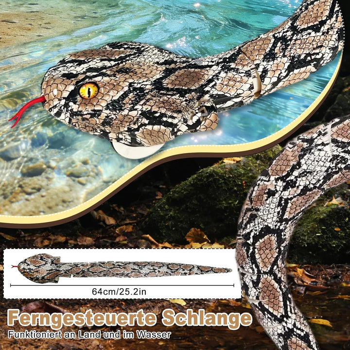 Ferngesteuerte Schlange, 64cm RC Ferngesteuert Pythonschlange, Schlange Spielzeug Elektrisch Land un