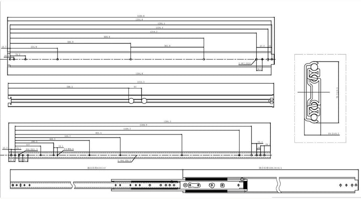 1 Paar Vadania Schwerlastauszüge 1300 mm Schubladenschiene mit einer Belastbarkeit von 200 kg von SO