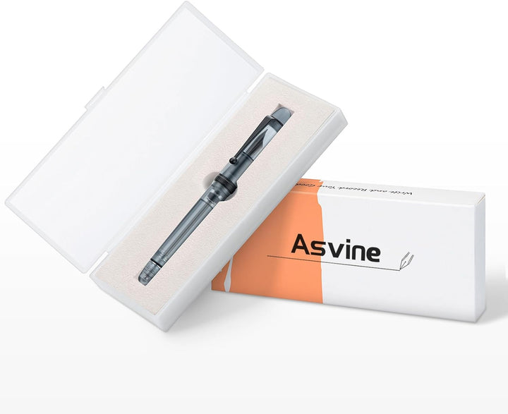 Asvine V126 Vakuum Füllfederhalter Füllfederhalter Matt Schwarz Acryl Feine Feder Grossraumstift mit