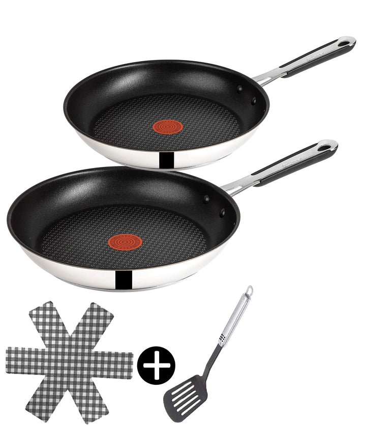 Tefal E30 Jamie Oliver Pfannenset Induktion 4 tlg -SET9- Edelstahl Pfanne 28 cm gross + Pfanne 24 cm