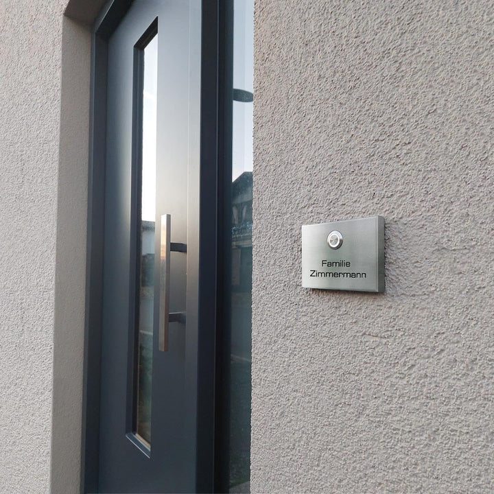 Metzler Kabellose Funkklingel - hohe Reichweite - Edelstahl Design Türklingel inkl. Empfänger, wasse