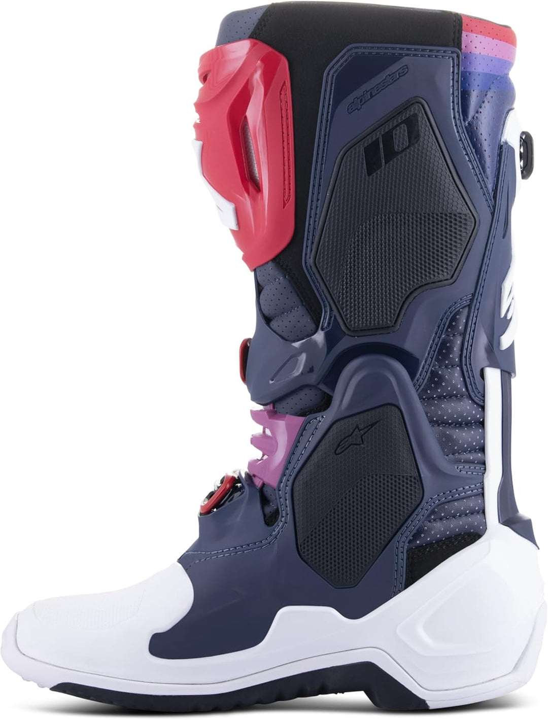 Alpinestars Motocross-Stiefel Tech 10 Supervented Blau Gr. 47 46 EU Night Navy White Rainbow, 46 EU