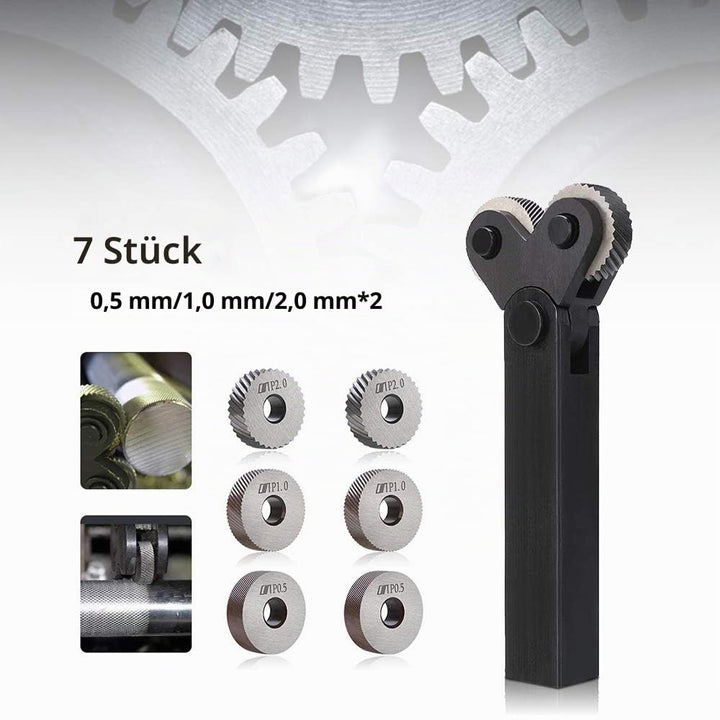 Opaltool Rändelrad-Set, Stahl, Doppelrad, schräge Zähne, Lineares Rändelrad, diagonal, 0,5mm, 1 mm,
