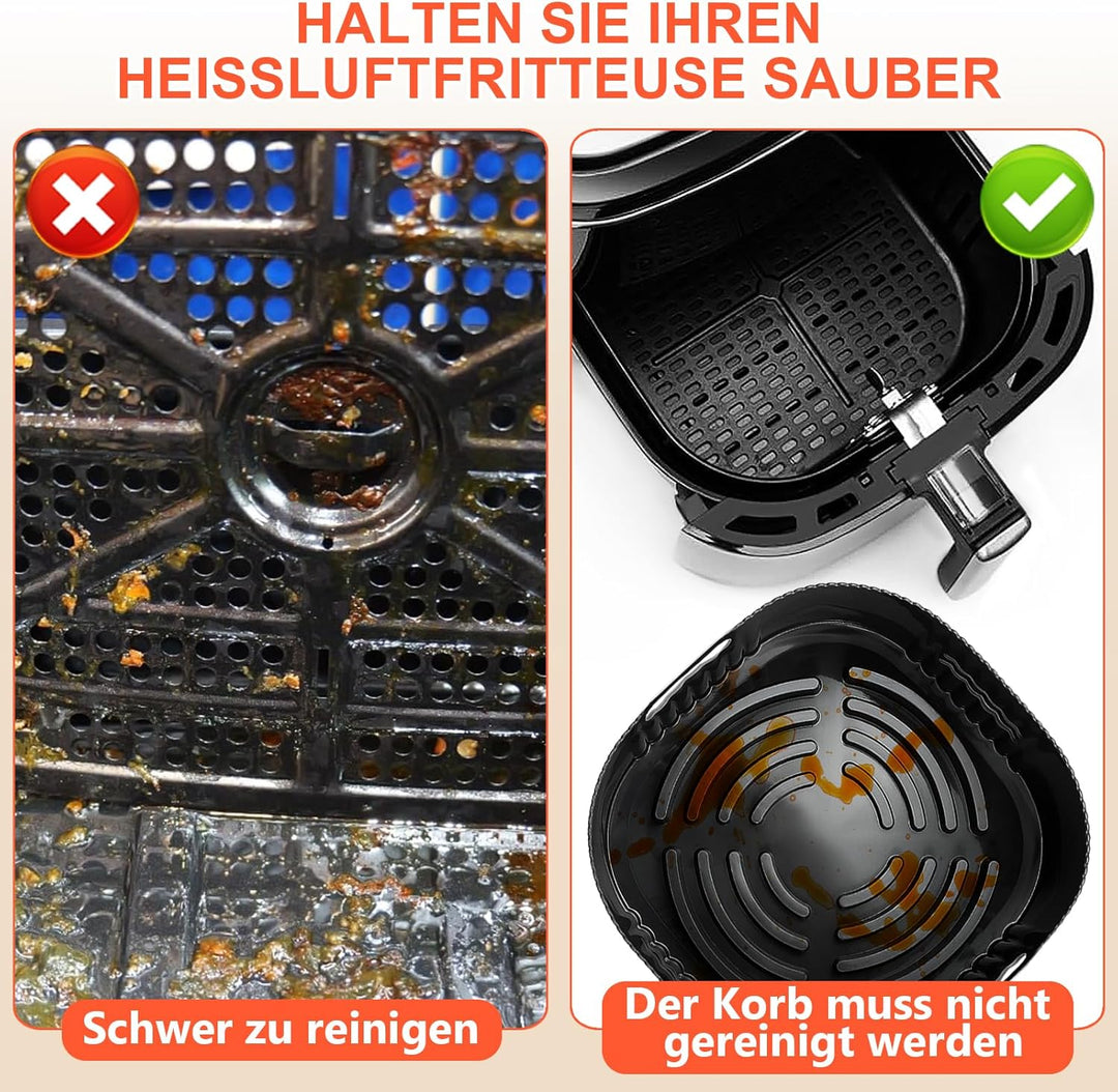 YINGRACE 22CM Silikonform für Heissluftfritteuse, 2PCS Airfryer Zubehör XXL Silikon Backform für Phi