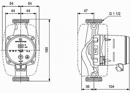 Grundfos Alpha3 HE-Umwälzpumpe 25-80 180 mm mit Bluetooth und Autoadapt Funktion 99371931
