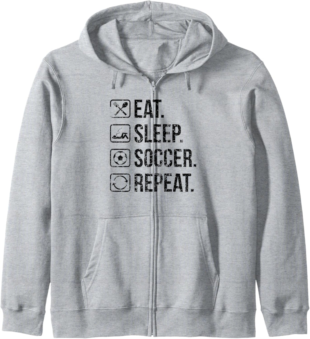 Eat Sleep Soccer Repeat Distressed Kapuzenjacke