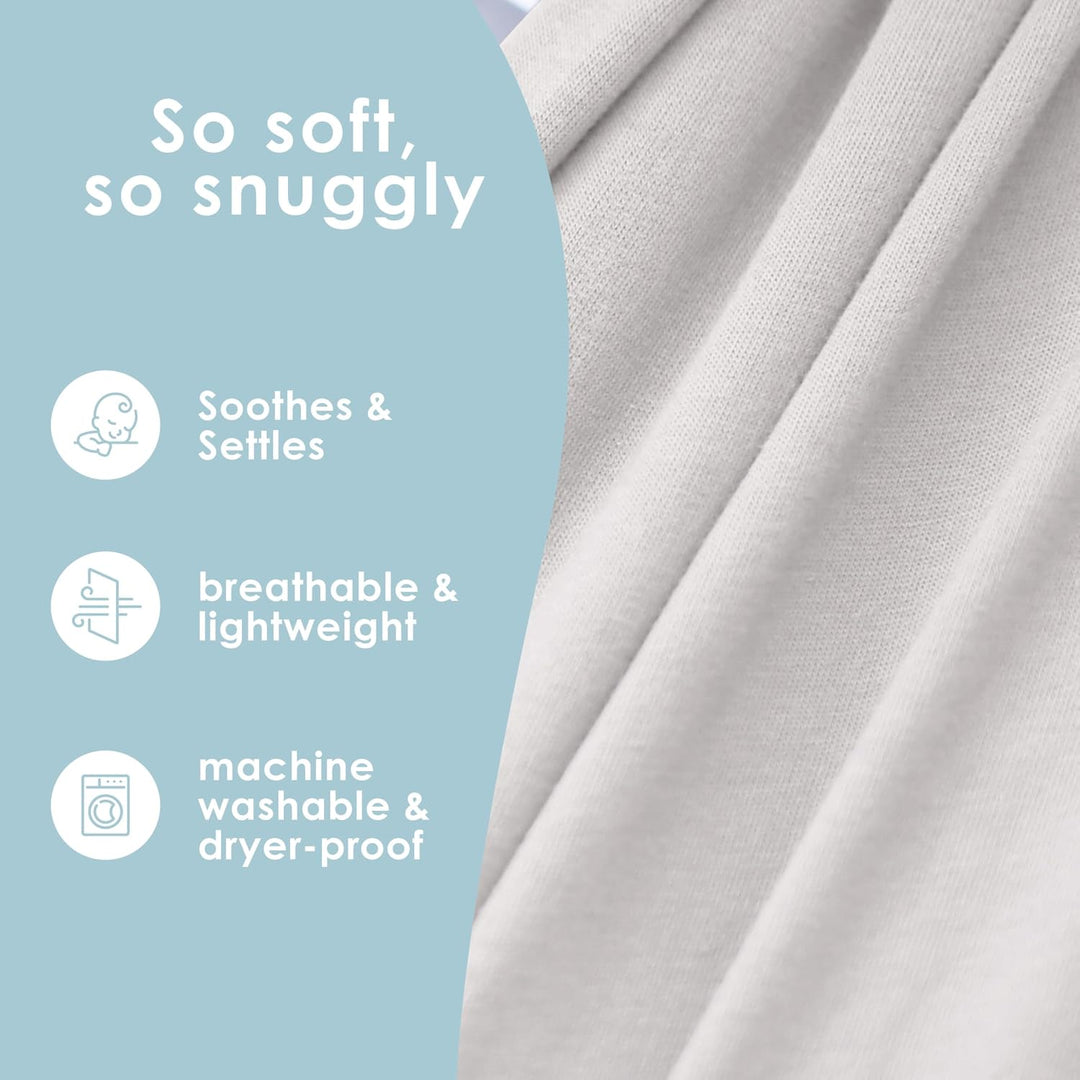 Sleepy Wrap Babytrage 3-16 kg, Elastisches Tragetuch, Hellgrau Poly-Spandex Blend Light Grey, Poly-S