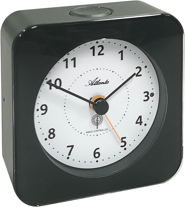 Funkwecker Reisewecker Radio Controlled Analog Licht Snooze Crescendo Zahlen - 1846/4 (Anthrazit), A