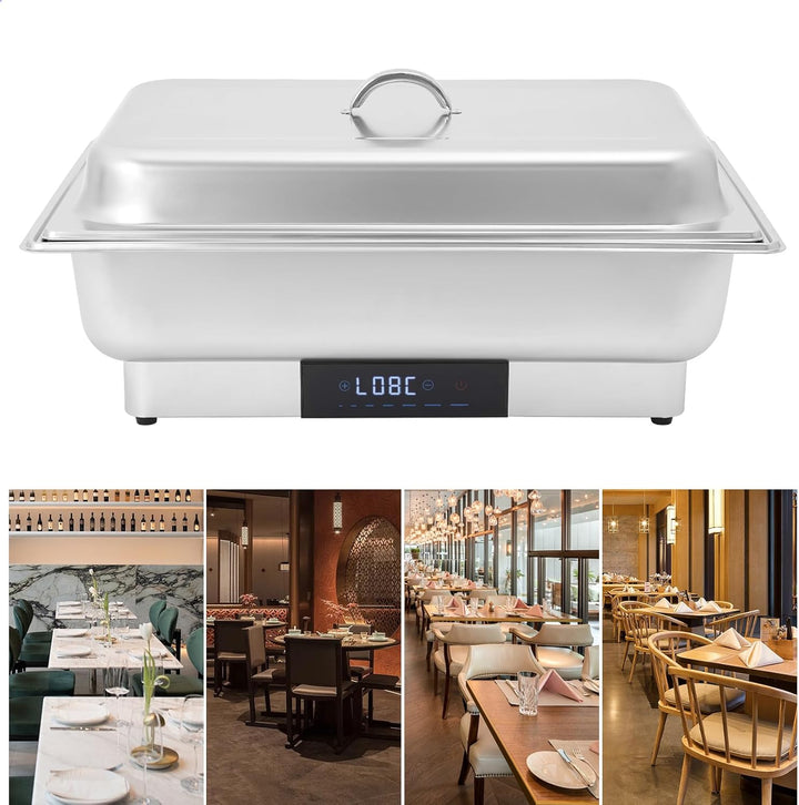 Elektrisch Chafing Dish 9L Speisenwärmer Buffetwärmer Edelstahl Warmhaltebehälter 600W Buffet Warmer