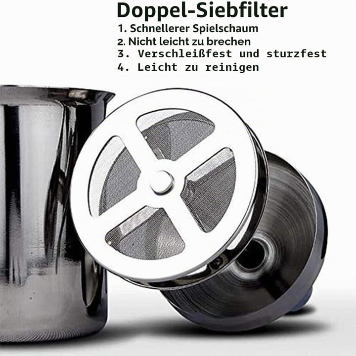 Milchaufschäumer aus Edelstahl von Cozyswan, mit doppeltem Gitternetz für cremigen Milchschaum, 400