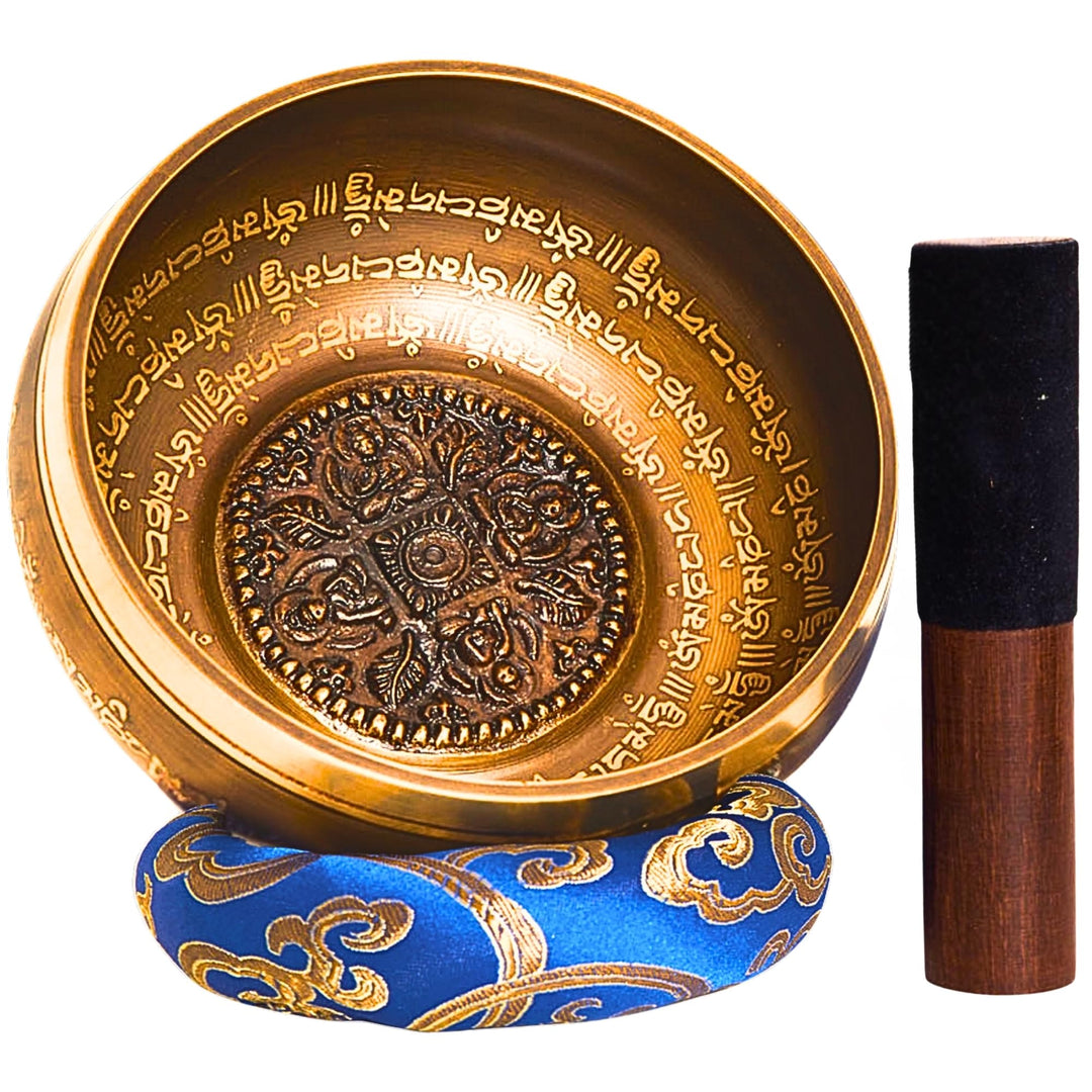 Grosse Klangschale aus Nepal – Tibetisches Set für Meditation – Yoga – Aufmerksamkeit in Schule & Ki