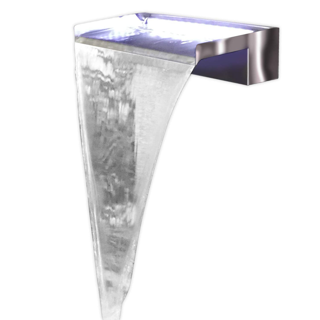 Köhko Wasserfall Alberta 50 cm aus Edelstahl (15-150 cm) matt Aquafall Wasserspiel Wasserschwall 50