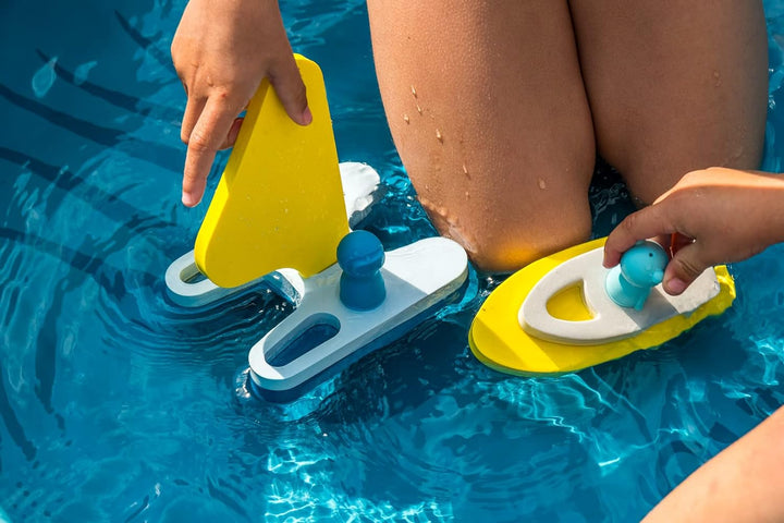 Quut Puzzle Friends Wegsegeln - Baby-Badespielzeug ab 10 Monaten - Baby-Badespiele - Fördert Motorik