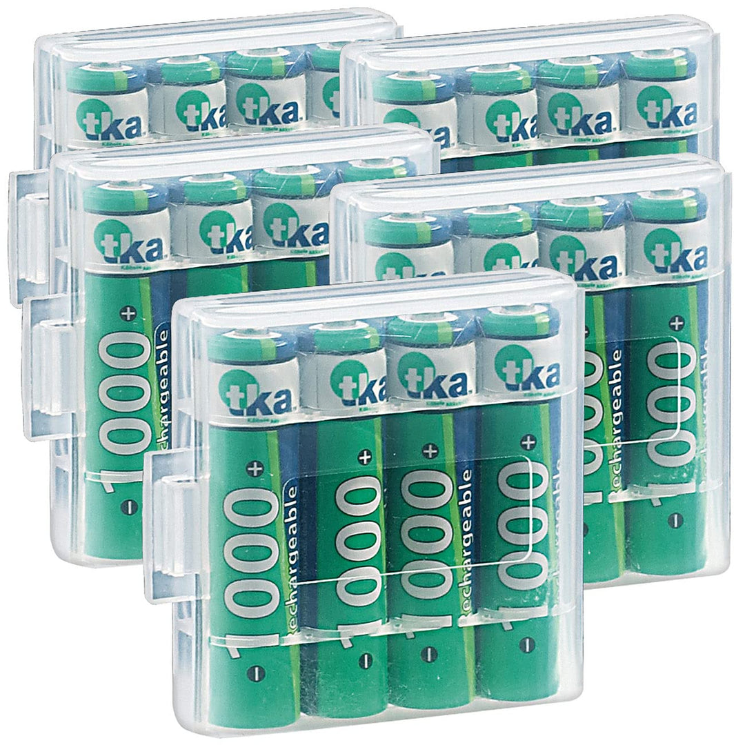 tka Köbele Akkutechnik Akku Batterien: 20er-Set NiMH-Akkus Typ AAA/Micro, 1.100 mAh, mit Aufbewahrun