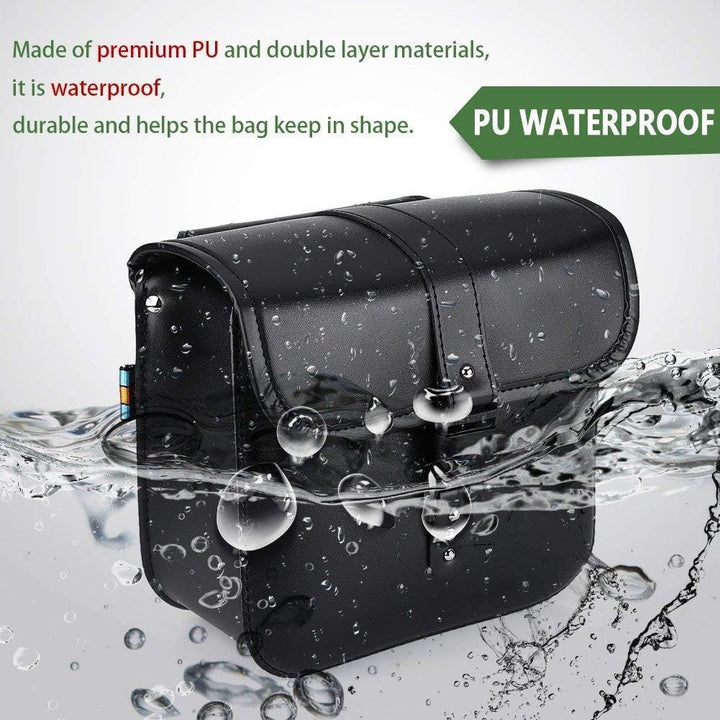 Paar Motorrad Satteltaschen Leder PU wasserdichte abnehmba Satteltasche Werkzeugkasten