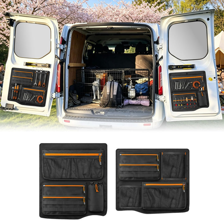 Scheunentür Lagerorganisator kompatibel mit Ford Transit Custom, 1 Paar Stauraumsparer Scheunentür O