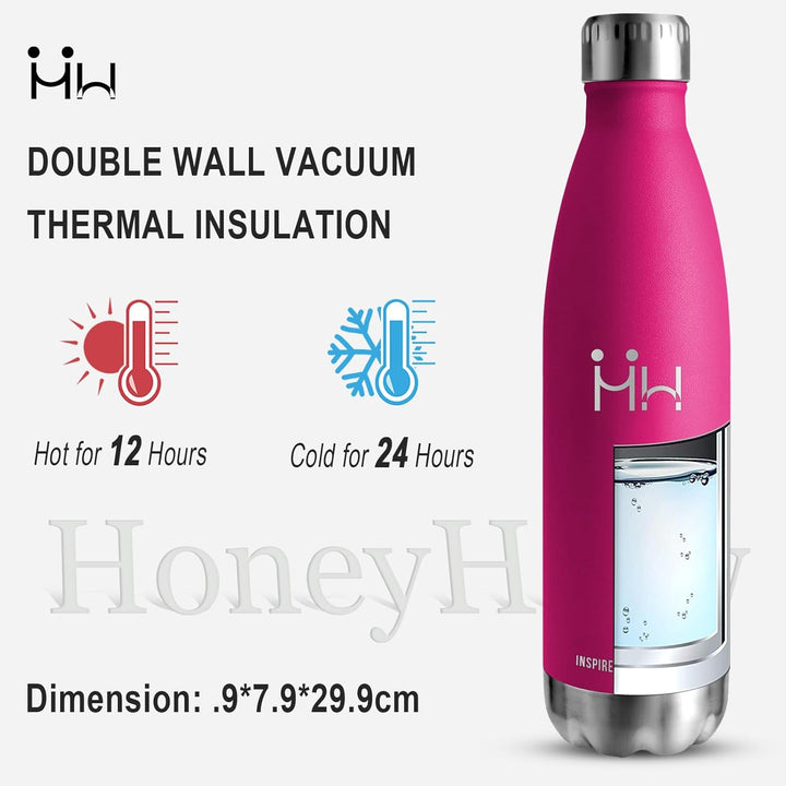 HoneyHolly Trinkflasche Edelstahl - 750ml - Thermosflasche, BPA-Frei, Trinkflasche Sport - Auslaufsi