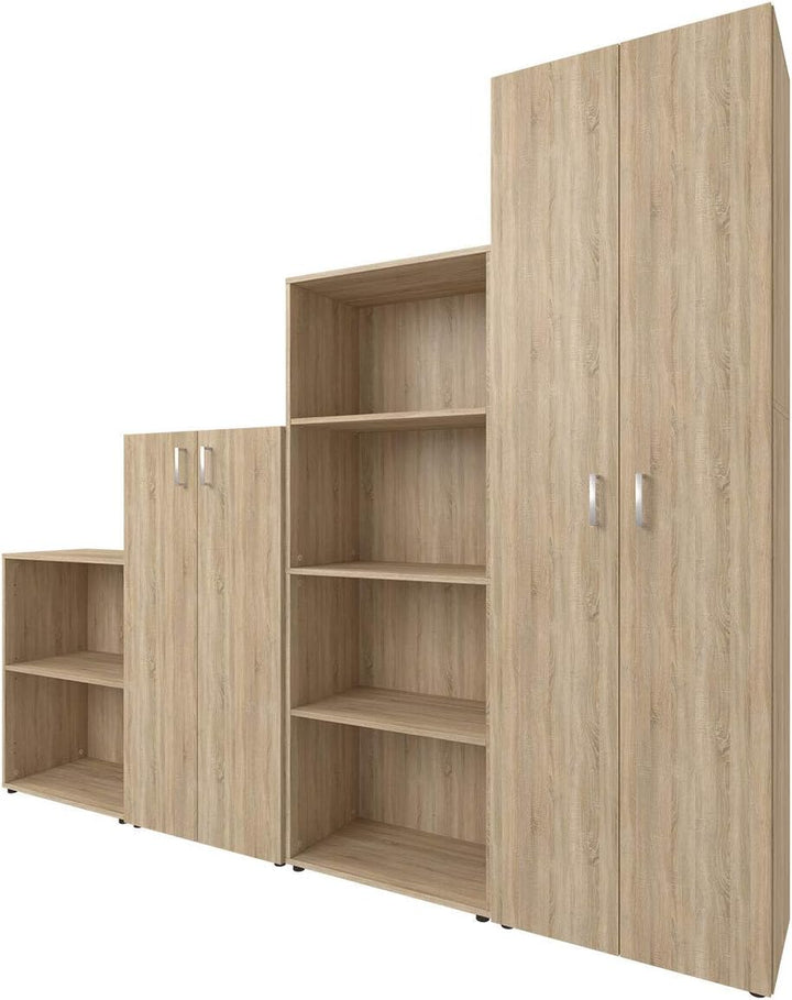 möbelando Regal Büroregal Standregal Beistellregal Holzregal Bücherregal Trio 3" Sonoma/Eiche Sonoma