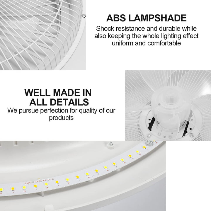 Jopassy Deckenventilator mit Beleuchtung 80W, Ø55cm LED Deckenleuchte Dimmbar mit Ventilator und Fer