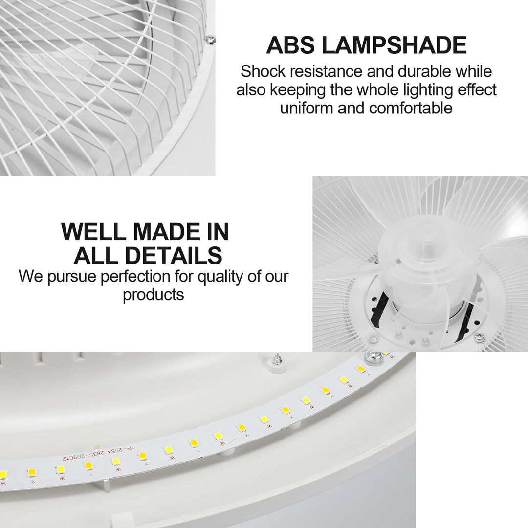 Jopassy 2 x Deckenventilator mit Beleuchtung 80W, Ø55cm LED Deckenleuchte Dimmbar mit Ventilator und