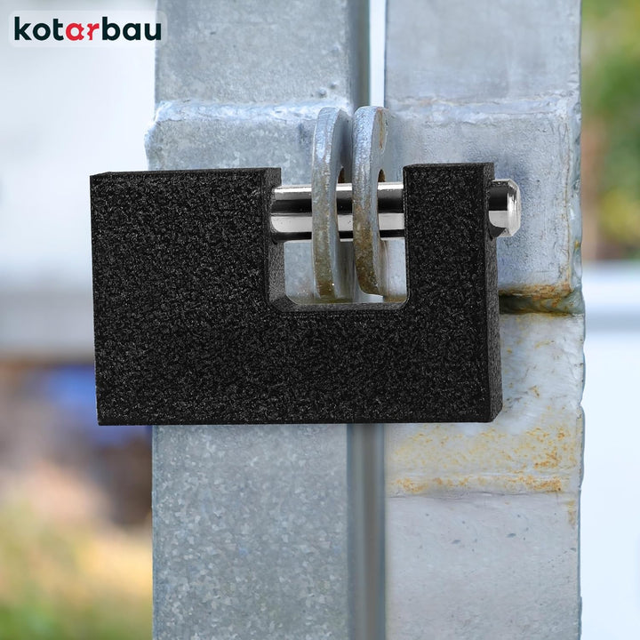 KOTARBAU® Gusseisen Vorhangschloss 80 mm Monoblock Vorhängeschloss mit Bolzen Einbruchsicherung Büge